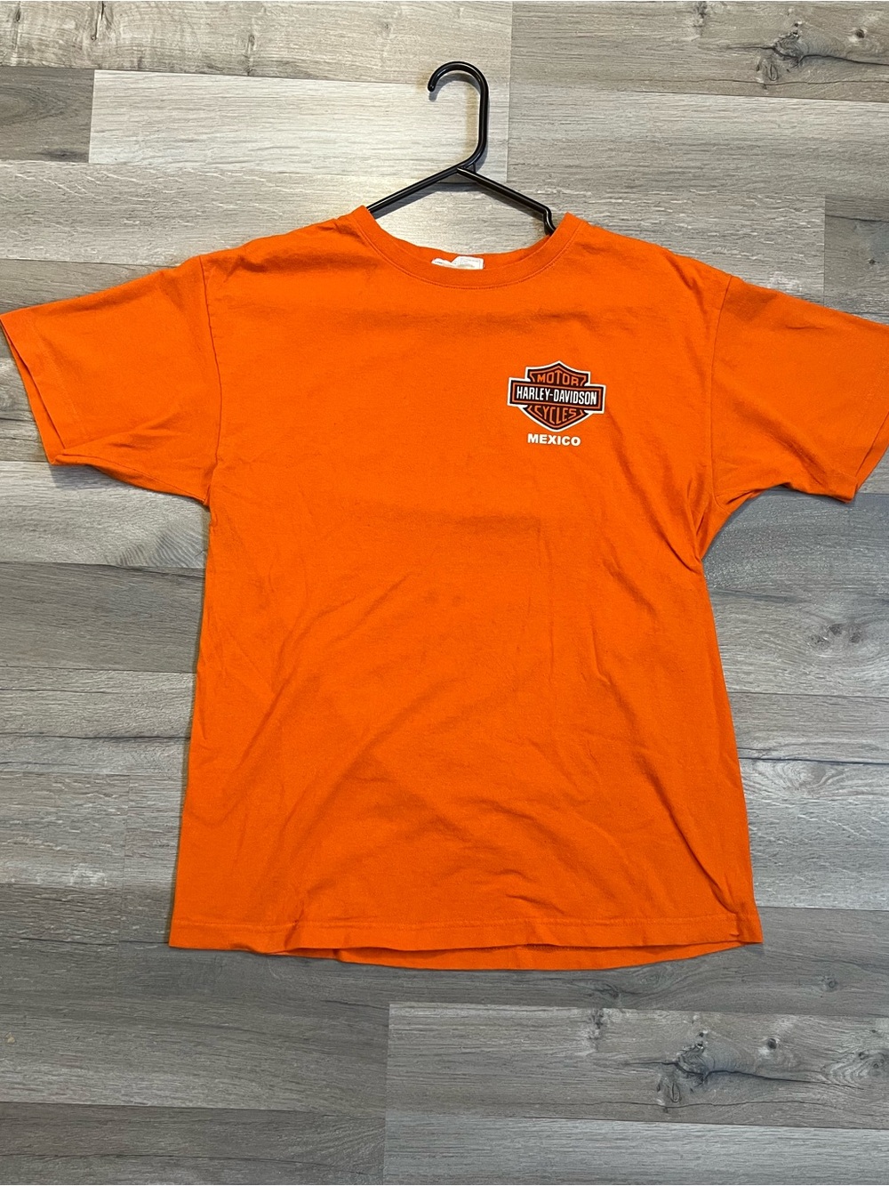 VTG 2000s Harley Davidson Cancun Tee Orange Large Skull & Dagger🏍️🔥